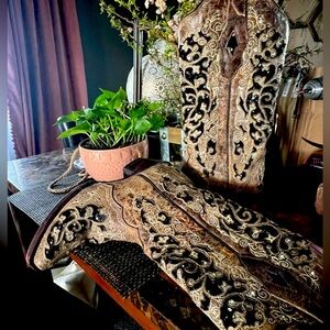 Corral Ladies Ashley Brown Floral & Black Sequin Inlay Boots